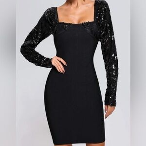 NWT Bella Barnett Sequined Bandage dress. Sz sm